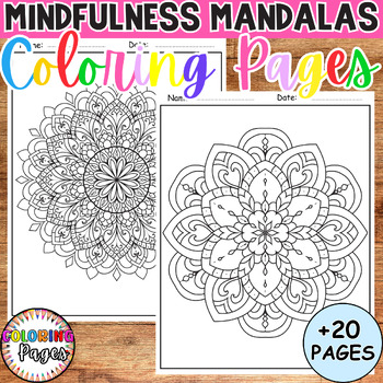 Preview of Mindfulness Calming Mandalas Coloring Pages, Spring Brain Breaks Morning Work