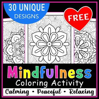 Preview of Mindfulness Calming Mandalas - Free