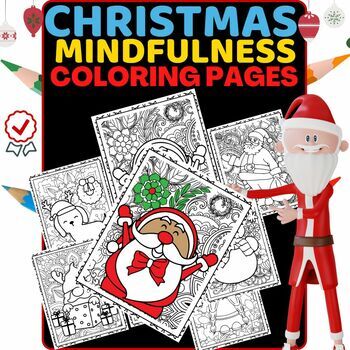 Preview of Mindfulness Winter Coloring Pages,December coloring for New Year, 100%printable