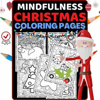 Preview of Mindfulness Winter Coloring Pages,Winter activities for New Year, 100%printable