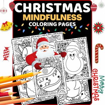 Preview of Mindfulness Coloring Pages,Winter coloring for New Year, 100%printable