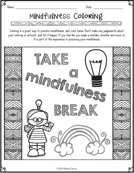 Mindfulness Colouring Sheets For Kids Coloring wall