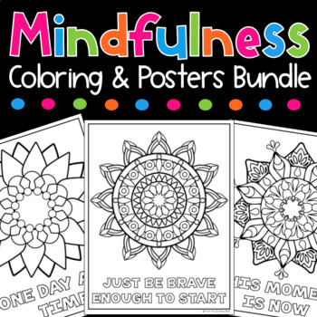 Preview of Mindfulness Coloring Pages For Kids Bundle - Printable Mandala Coloring Sheets
