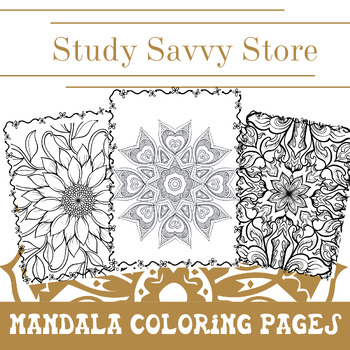 Preview of Mindfulness Coloring Pages For Kids Bundle - Printable Mandala Coloring Sheets