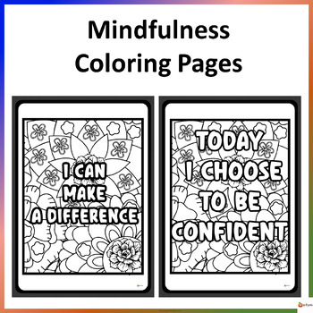 Preview of Mindfulness Coloring Pages Printable