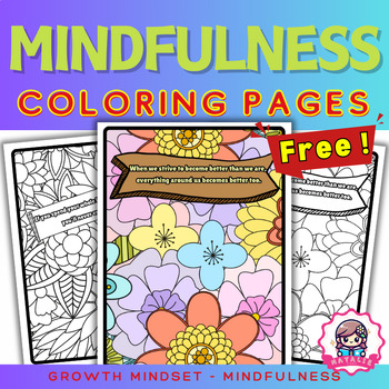 Preview of Mindfulness Coloring Pages for Kids & Teens with Inspirational Quotes | Free