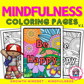 Preview of Mindfulness Coloring Pages for Kids & Teens with Inspirational Quotes V.1