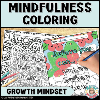 Preview of Inspirational Growth Mindset Coloring Pages with Motivational Quotes Printable