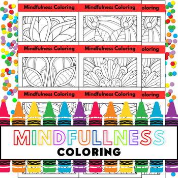 Preview of Mindfulness Coloring Worksheets | Color Floral Patterns Activity Pack