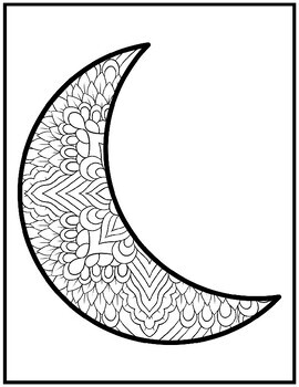 Mindfulness Crescent Moon Coloring Pages | Ramadan Crescent Moon ...
