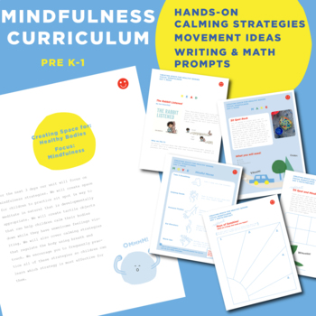 Preview of Mindfulness Curriculum / Calming Strategies / Writing and Math Prompts