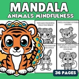 Mindfulness Cute Cartoon Animals Mandala Coloring Pages Sh