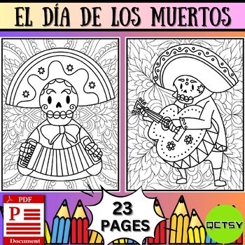 Mindfulness Day of the Dead Coloring Pages | El Día De Los Muertos ...