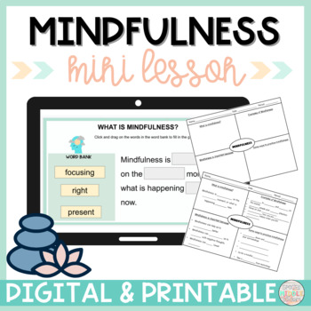 Mindfulness Digital and Printable Mini Lesson and Cloze Notes | TPT