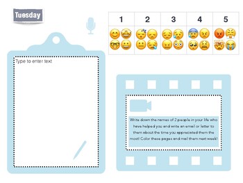Preview of Weekly Emoji Journal Check-in