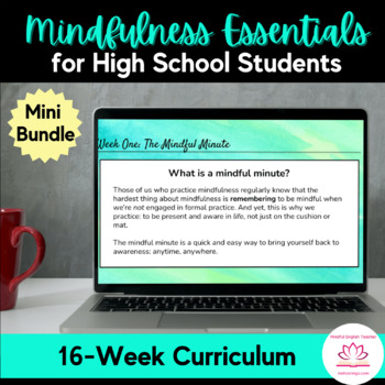 Preview of Mindfulness Essentials for High School, Mini Bundle
