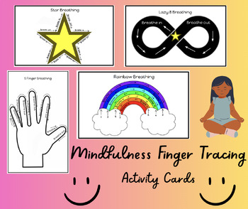 Preview of Mindfulness Finger Tracing Activity Cards