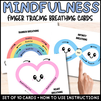 Preview of Mindfulness Finger Tracing Breathing Cards