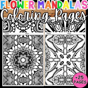 Preview of Mindfulness Flower Mandalas Coloring Pages, Spring Brain Breaks Morning Work