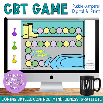 Preview of Mindfulness and Gratitude Digital and Print Skills for Big Feelings Board Game
