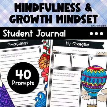 Preview of Mindfulness Journal Growth Mindset & SEL Reflection Writing Prompts Activities