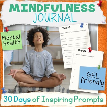 Preview of Mindfulness Journal - SEL Writing Activity Packet, Bell Ringers ELA Morning Work