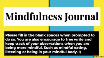 Preview of Mindfulness Journal! Google Classroom ready!