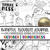 Mindfulness Journal October Uniqueness Mindfulness Activit