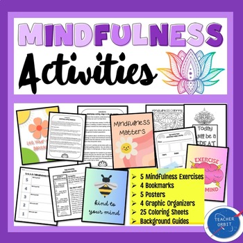 Preview of Mindfulness Activities |  Breathing Exercises Coloring Sheets Anxiety Stress