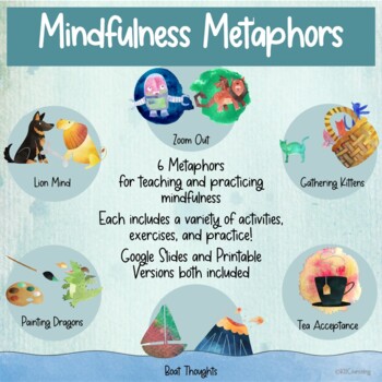 Preview of Mindfulness Metaphors and Activities with Google Slides Digital Version