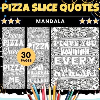 Preview of Printable Pizza Slice | National Pizza Day Quotes Coloring Pages 