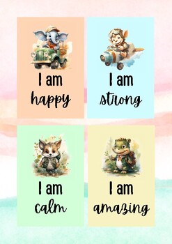 Preview of Mindfulness Positive Affirmation Cards, Yoga Flashcards and Positive Quotes