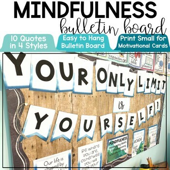 Preview of Mindfulness Posters Activity Bulletin Board SEL Social Emotional Learning