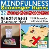 MINDFULNESS Scavenger Hunt Worksheets: For Relaxation and Calm