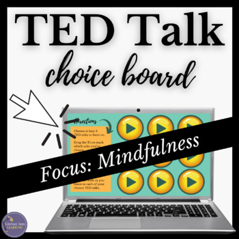 Preview of Mindfulness TED Talks Digital Listening & Writing Choice Board Activity