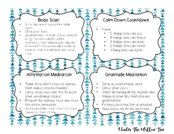 Mindfulness Task Cards Freebie By Under The Willow Tree Tpt