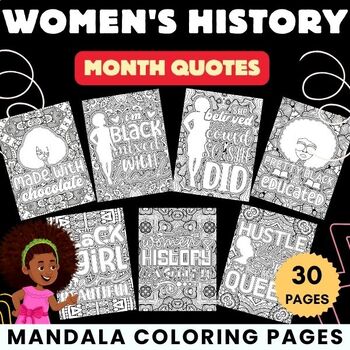 Preview of Printable Women's history month Quotes Coloring Pages Activities