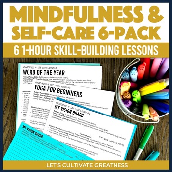 Preview of Mindfulness Self Care Activities - Student Council Leadership Worksheets 