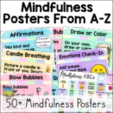 Mindfulness A to Z Posters - SEL Bulletin Board & Calm Dow