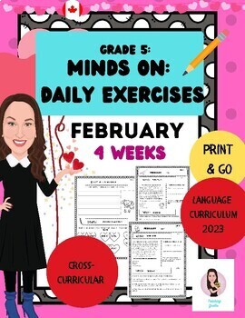 Preview of Minds On Literacy. Grade 5. February. Bell Work. New Language Curriculum