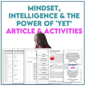 Preview of Mindset, Intelligence & The Power of 'Yet' Article & Activities