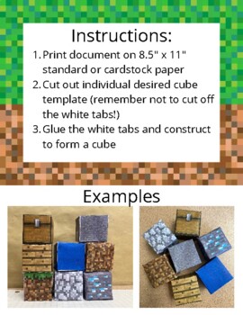 paper cube template minecraft