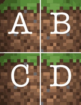 Minecraft Alphabet Flash Cards By Thelearning Nook Tpt