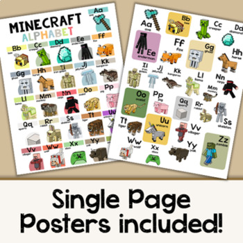 Cool Minecraft ABC Alphabet Posters / Flashcards Printable by Breezy ...