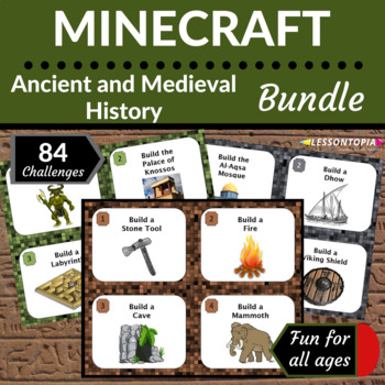 Preview of Minecraft Challenges | Ancient and Medieval | STEM Activities Bundle