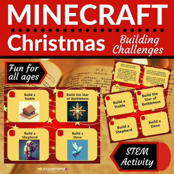 Preview of Minecraft Challenges | Christmas | STEM Activities (Christian Version)