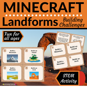 Preview of Minecraft Challenges | Landforms | STEM Activities
