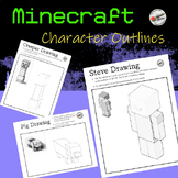 Minecraft Character Drawing Sheets - Creeper and Pig - Sub