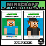 Math Practice Mystery Coloring Pages | Minecraft Edition |