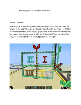 Preview of Minecraft Coordinate Plane Lesson Plan and Instructions